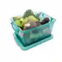 Caja Organizadora Ruedas Transparente Color Salvia