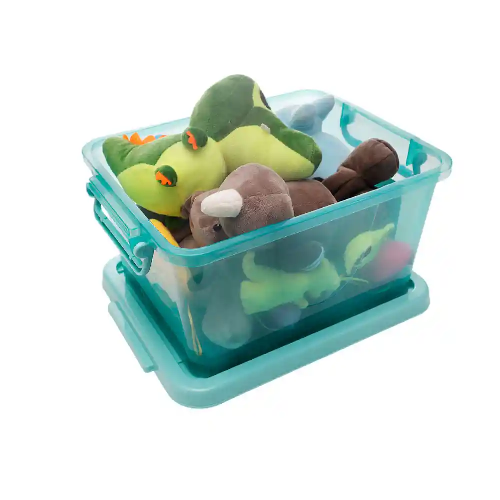 Caja Organizadora Ruedas Transparente Color Salvia