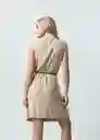 Vestido Lady Mujer Beige Albarizo Medio Talla M 572G301 Naf Naf