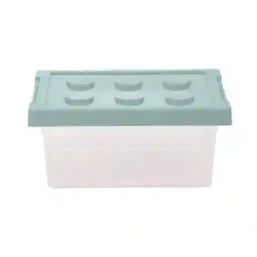 Caja Plástica Infantilt Diseño Bloques Color Menta Krea