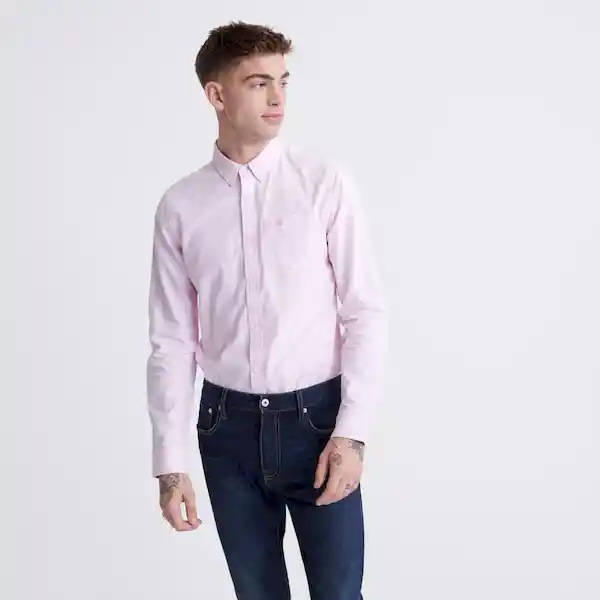 Superdry Camisa Para Hombre Classic University Rosa Talla M