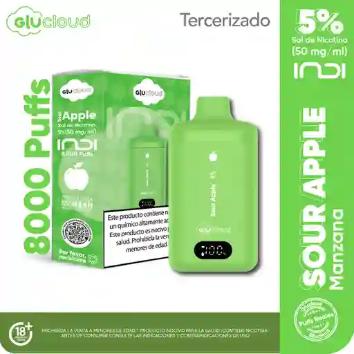 Glucloud Vape Sour Apple Indi / 8000 Puffs