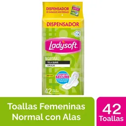 Toallas Femeninas Alas Normal Dispensador Ladysoft