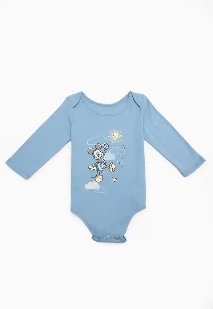 Body Manga Larga Niño 0/3 Meses-celeste