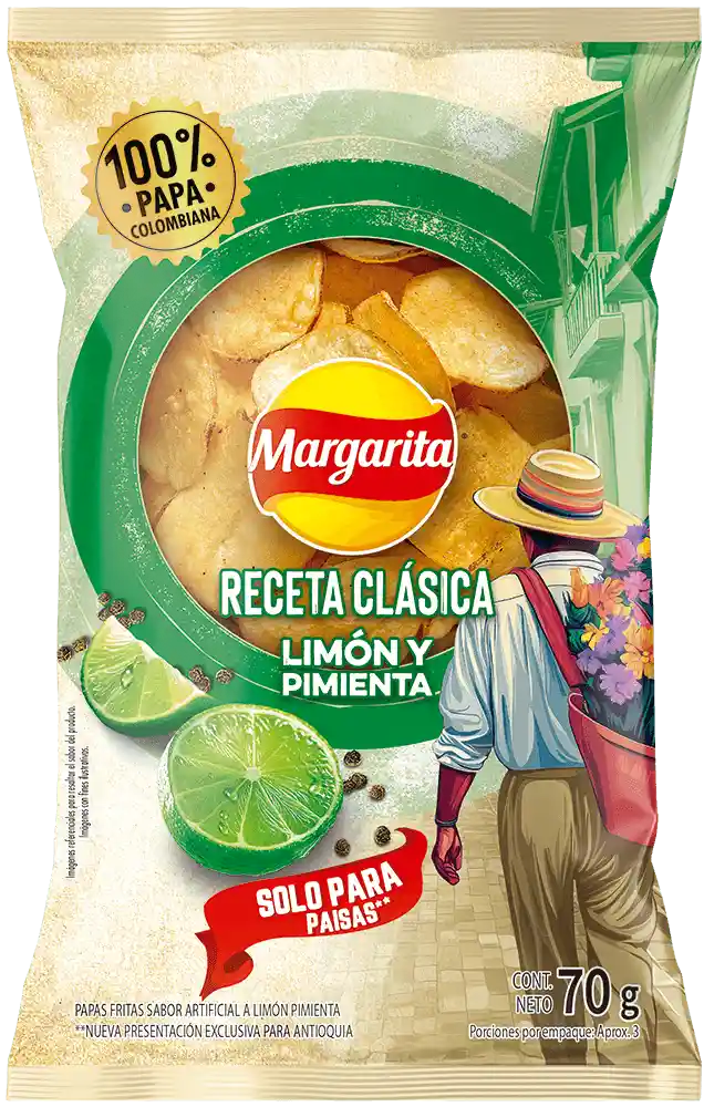 Papas Margarita Rec Clasica Limon P*70gr