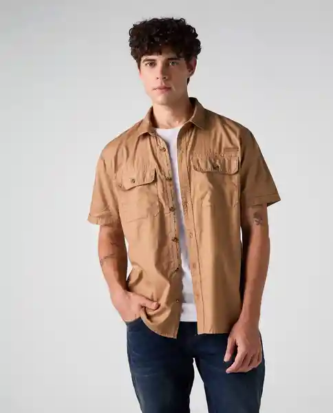Camisa Hombre Café Talla M 812G021_CAF180830