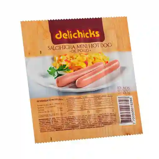 Delichicks Salchicha de Pollo Mini Hot Dog