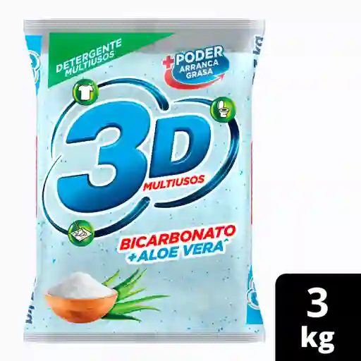 3D Detergente Multiusos en Polvo con Bicarbonato y Aloe Vera