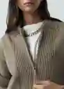 Saco Tejido Mujer Gris Aluminio Claro Talla S 582G083 Naf Naf
