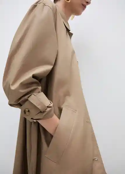 Saco Trench Rec Beige Talla S Mujer Mango