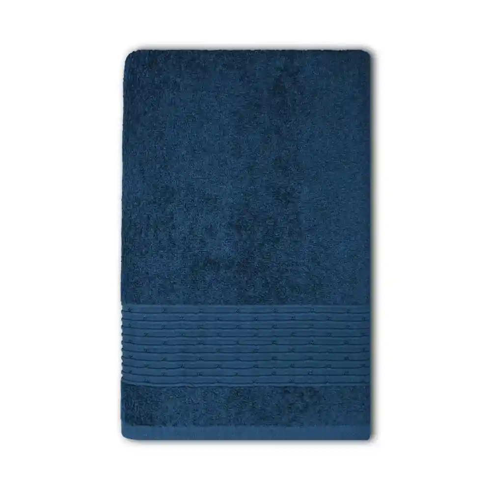 Toalla 78x150 Cm 46 0 G/m2 Unicolor Cenefa Viscosa Azul Oscu