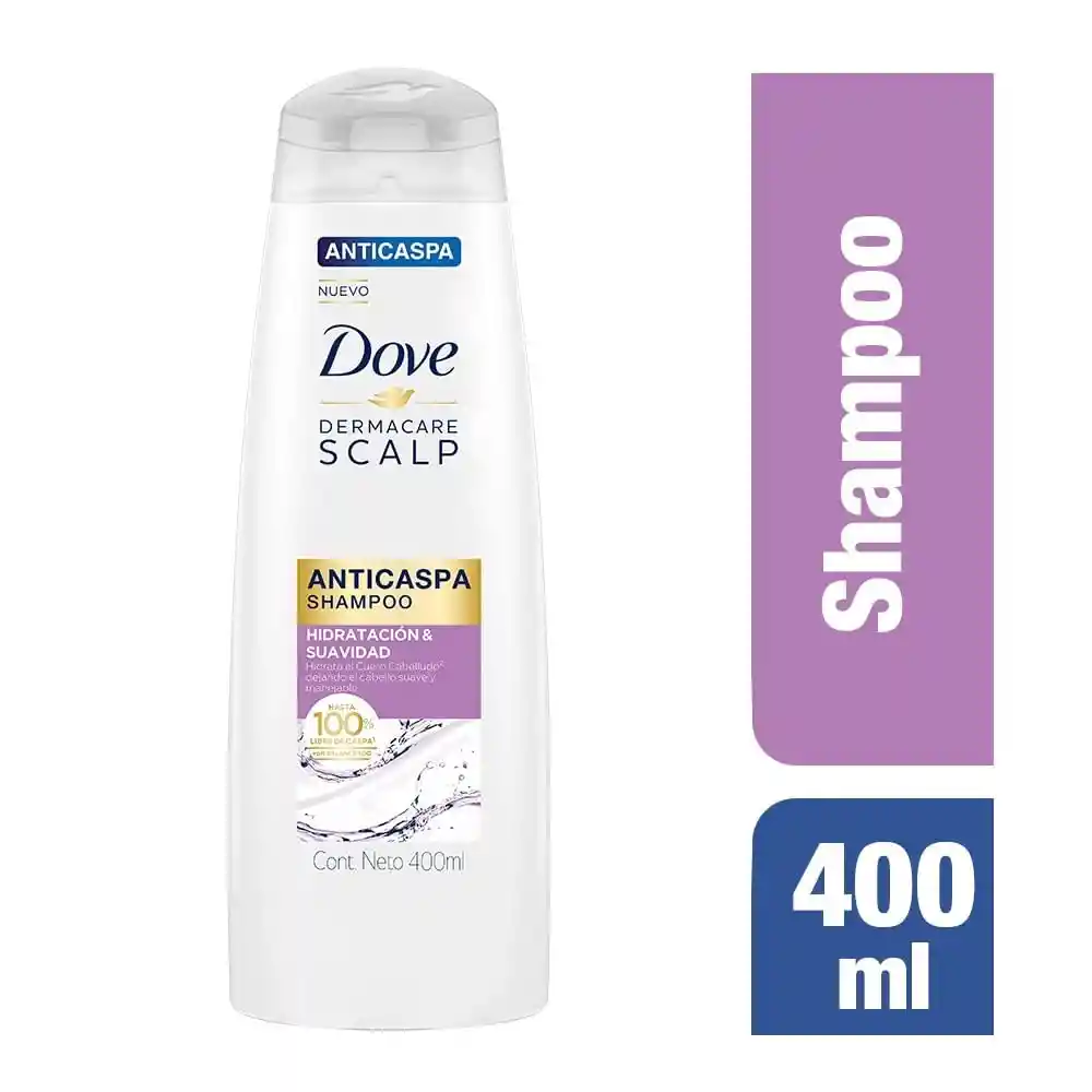 Dove Shampoo Dermacare Scalp Anticaspa Hidratación y Suavidad