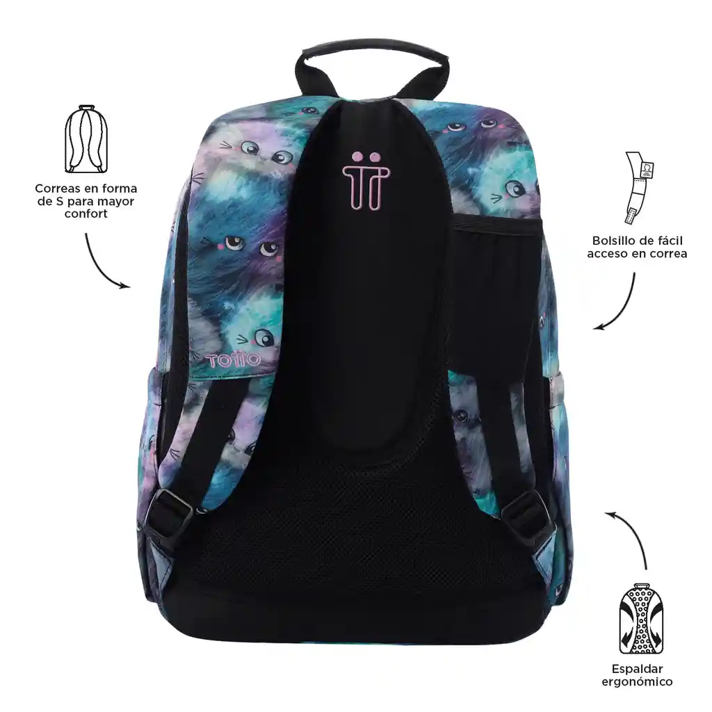 Morral Juvenil Porta Pc 14" Acuarela Gris