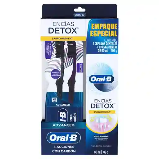 Oral-B Set Crema Dental Encías Detox + Cepillo de Diente