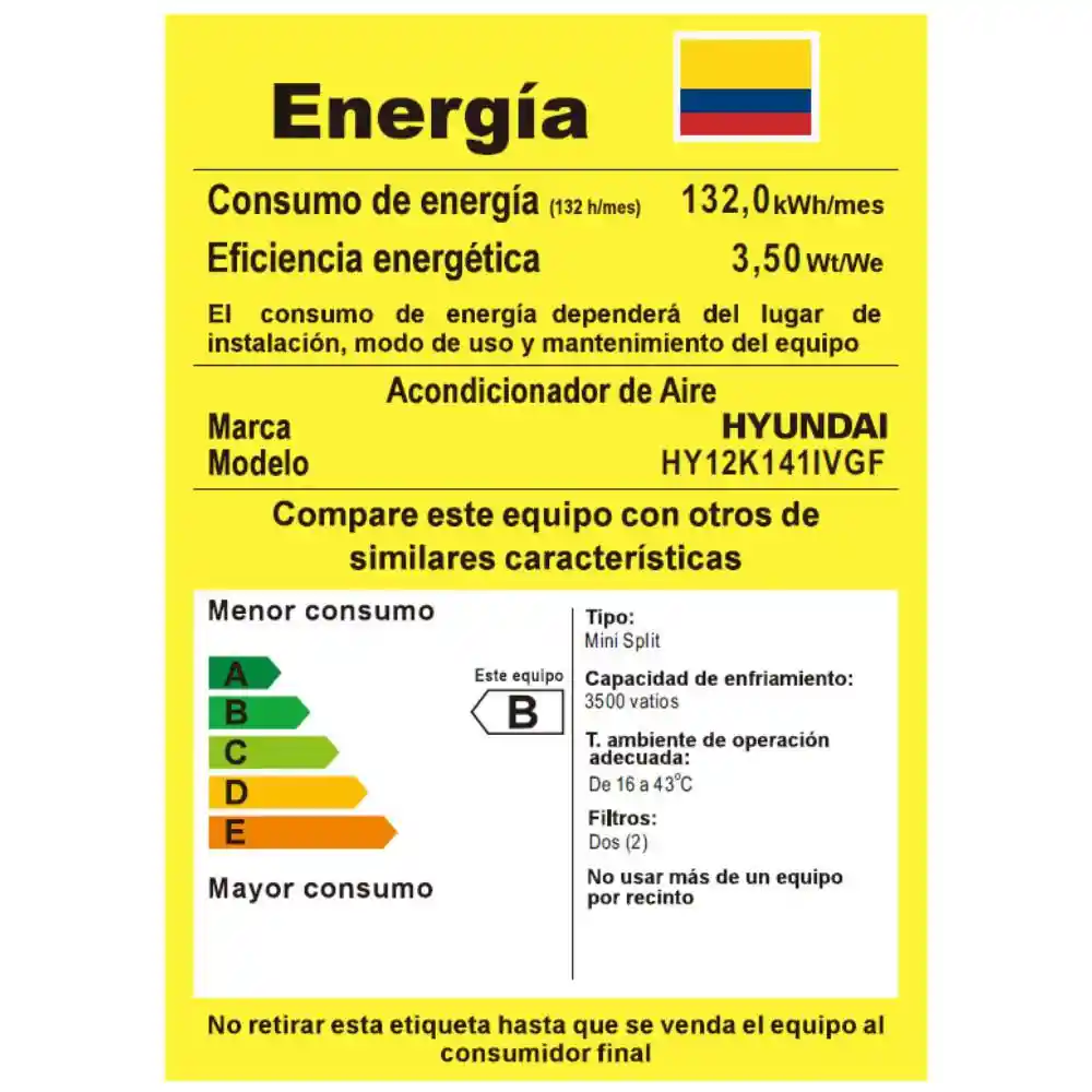 Aire Acondicionado Inverter Hyundai 12000 Btu 110 V Hy12k141ivgf