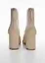 Botines es Giana Beige Talla 41 Mujer Mango