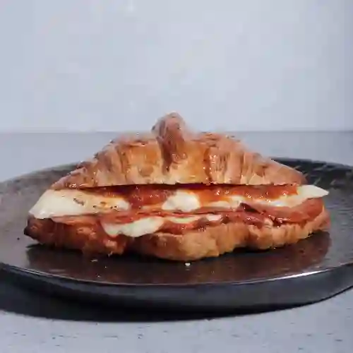 Croissant pizza.