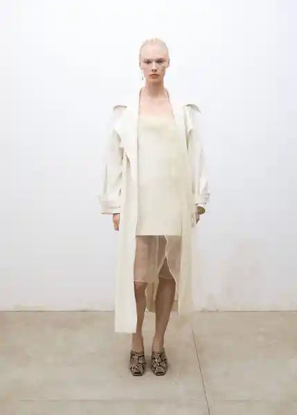 Abrigo Trench Paper Crudo Talla S Mujer Mango