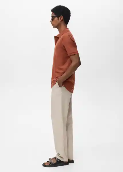 Camiseta Polo Rea Terracota Talla S Hombre Mango