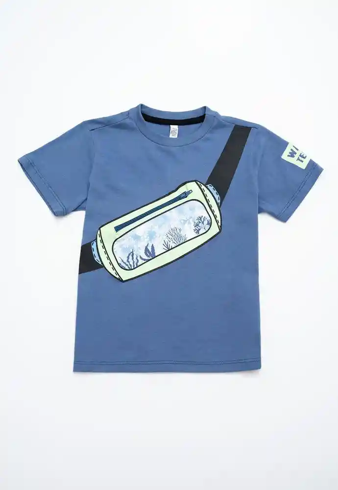 Camiseta Manga Corta 18/24mese-azul Petr
