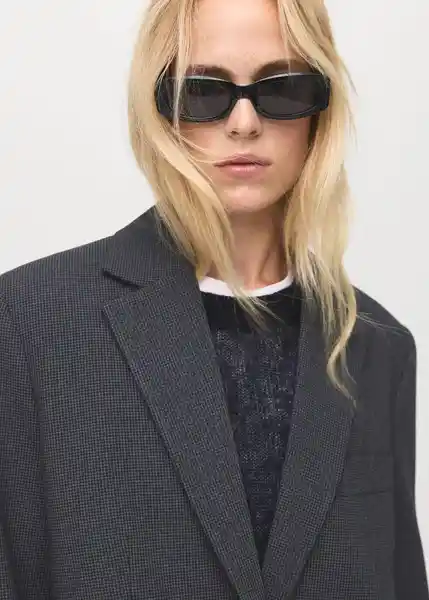 Blazer Americana Mila Gris Talla S Mujer Mango