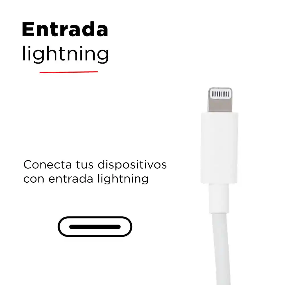 Lightning Cable De Carga Sync 3A Blanco 2M