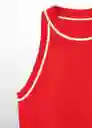 Top Piping Rojo Talla XL Mujer Mango