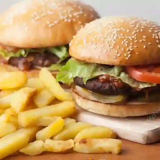 2 Burger premium + 2 papas + 2 limonadas
