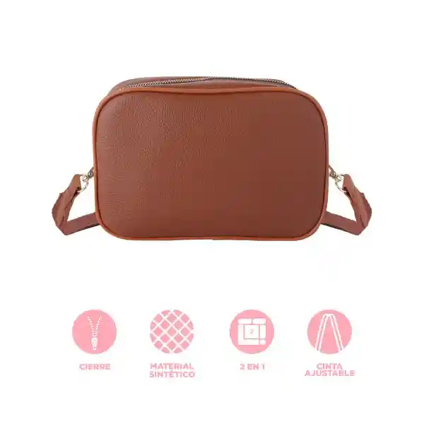 Bolso Crossbody y Monedero 2 en 1 Texturizado Café Miniso