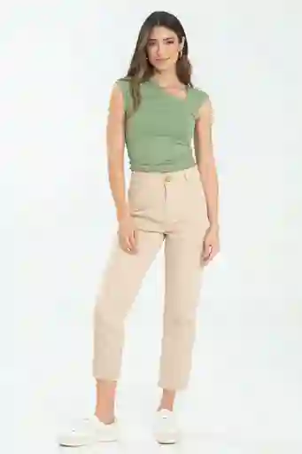 Pantalón Safari 5 Bolsillos Color Beige Medio Talla 6 Ragged
