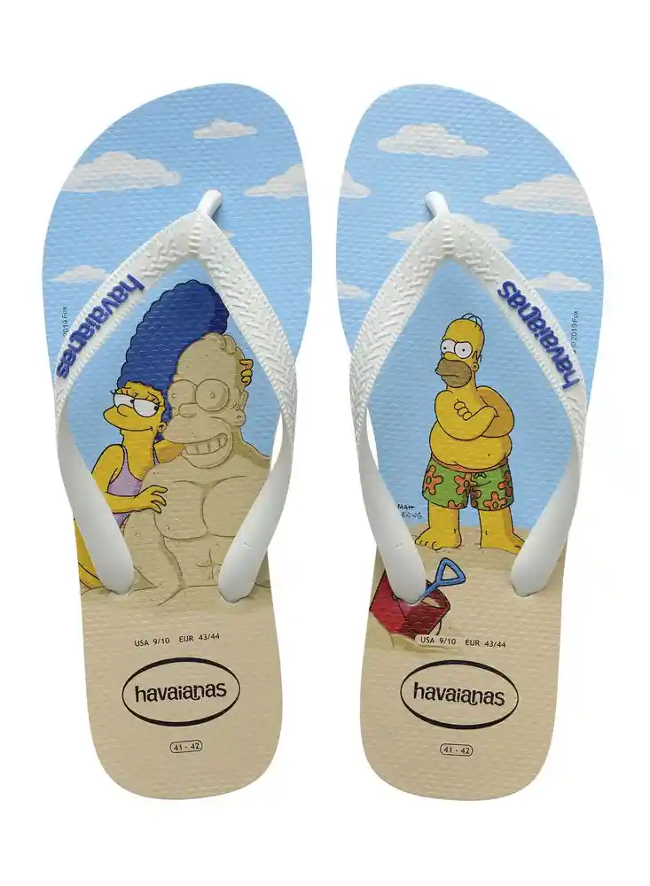 Sandalia Hombre Simpsons 43/44 - Bco/azul