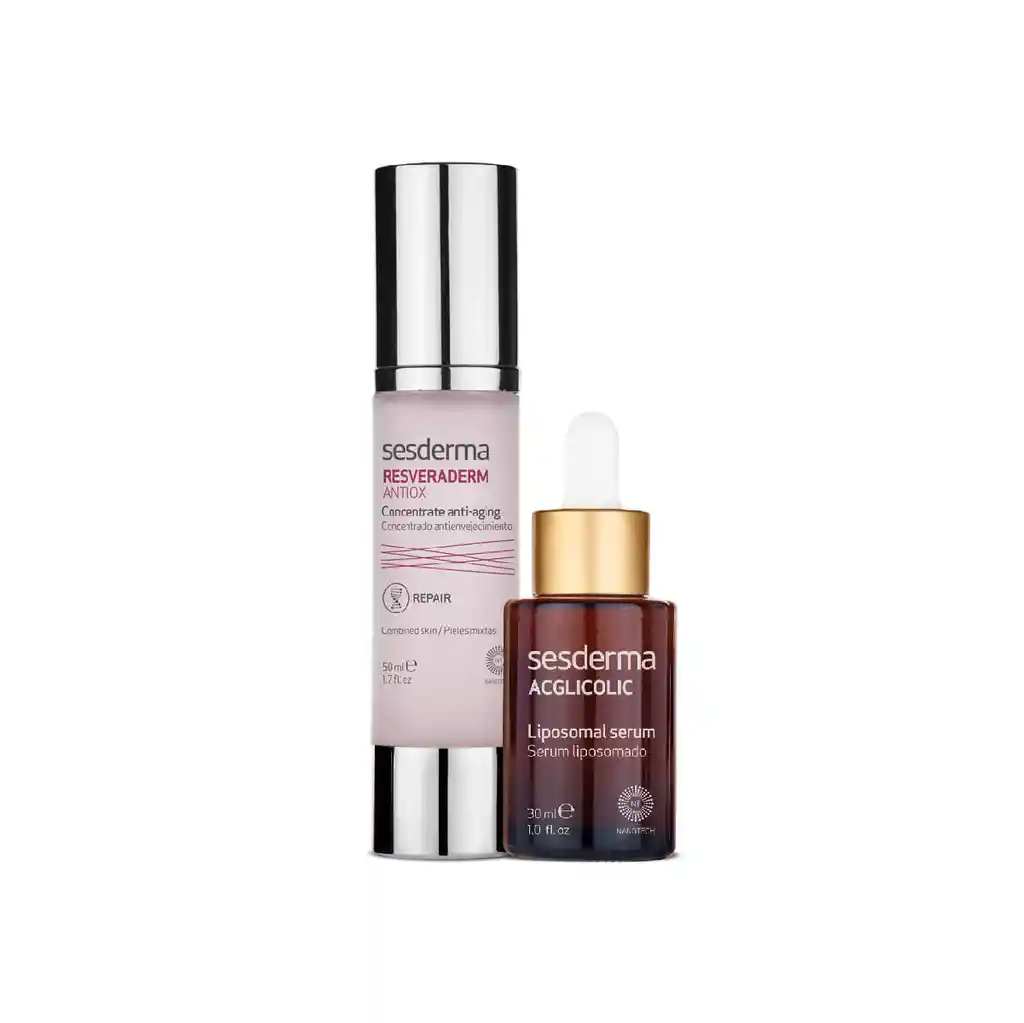 Sesderma Kit Resveraderm Antiox Crema Gel + Acglicolic Sérum