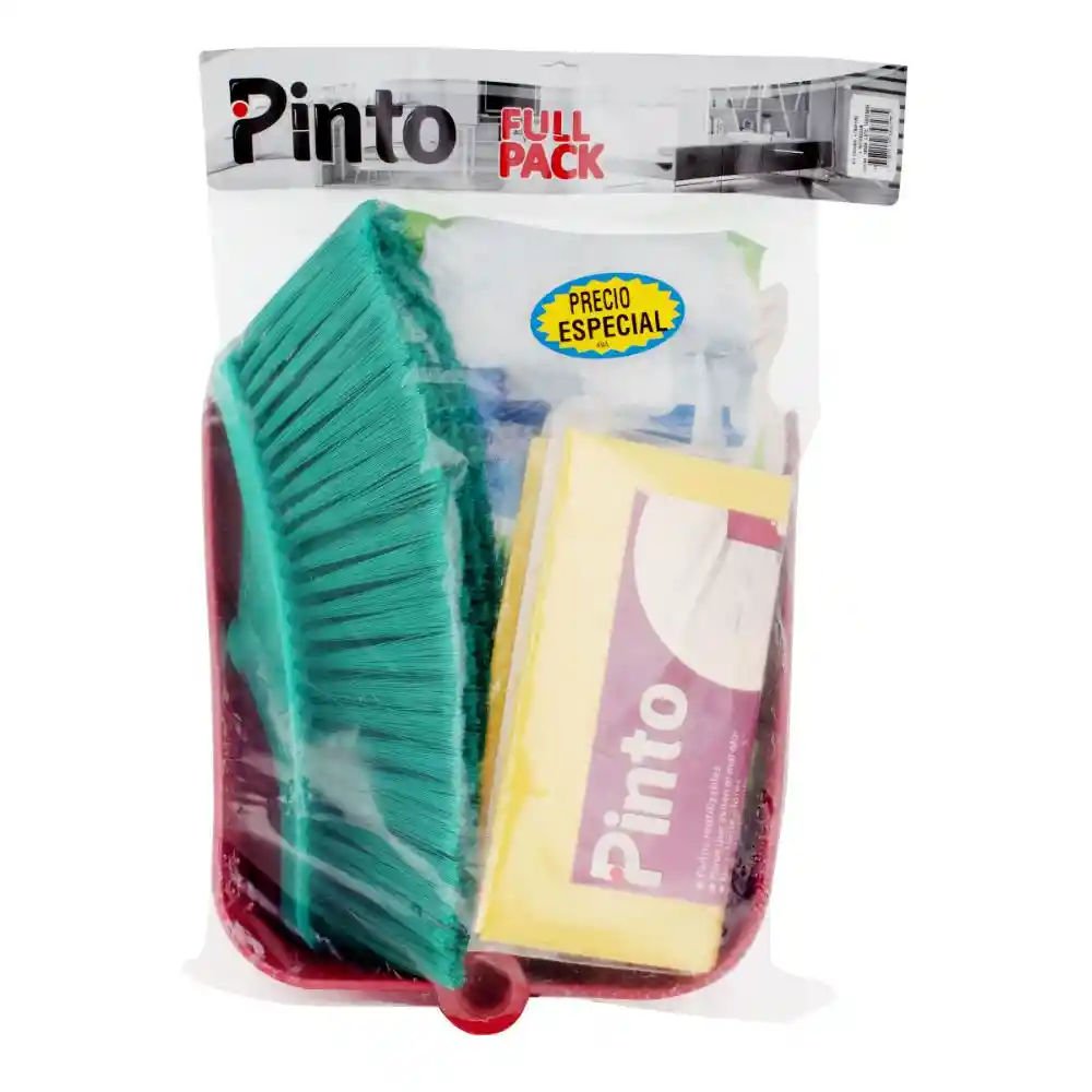 Fuller Pinto Kit Aseo Escoba + Recogedor Trapero + Esponja