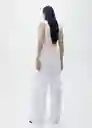 Pantalón Bonnie Blanco Talla 38 Mujer Mango
