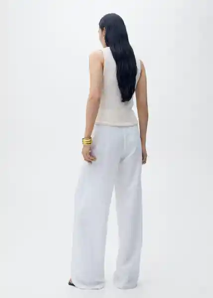 Pantalón Bonnie Blanco Talla 38 Mujer Mango