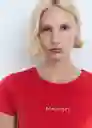 Camiseta Mangolog-H Rojo Talla S Mujer Mango