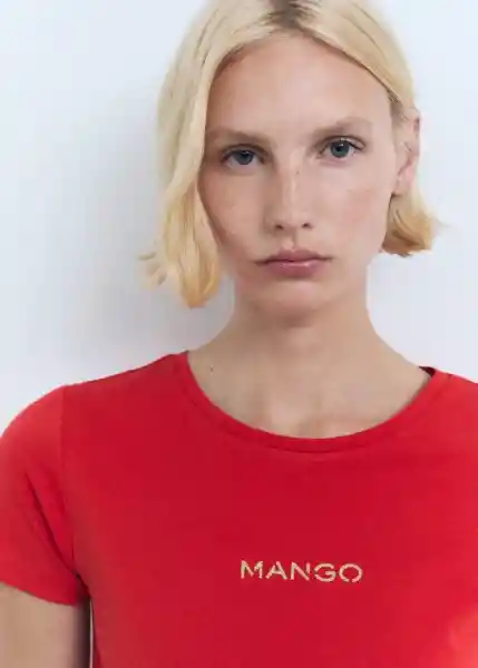 Camiseta Mangolog-H Rojo Talla S Mujer Mango
