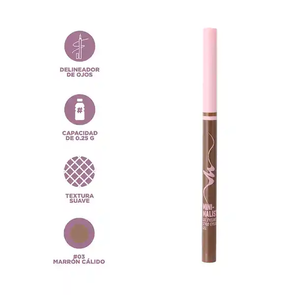 Delineador de Ojos en Gel Warm Brown Serie Minimalist 03 Miniso