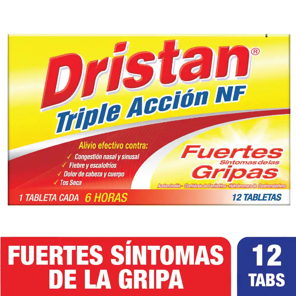 Dristan Triple Acción Antigripal Fuertes Síntomas de las Gripas