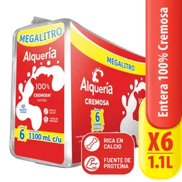 Leche Entera Alqueria 1100 ml Pack x 6 Und