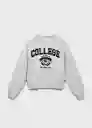 Buzo Sudadera Cambri Gris Medio Vigore Talla 10 Niña Mango