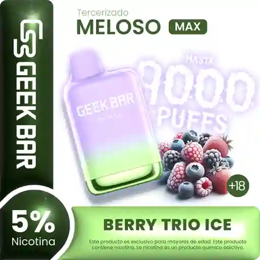 Geek Bar Vape Meloso Max Berry Trio Ice 9000 Puffs 5% Nicotina