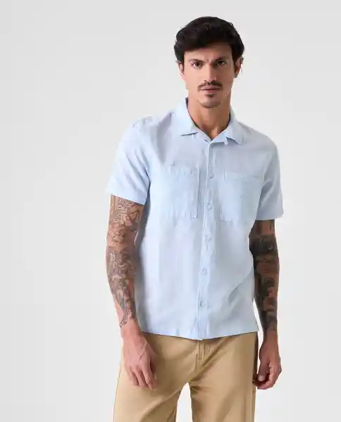 Camisa Hombre Azul Talla L 812G000_AZU144115