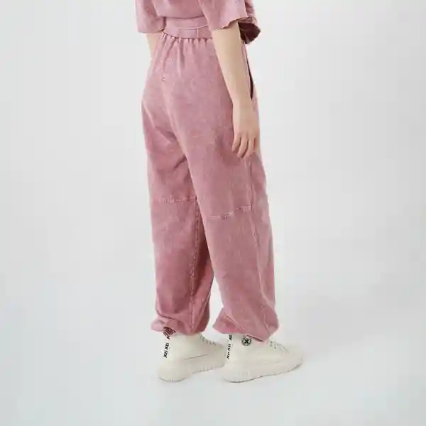 Pantalón Baggy Encauchado Con Cortes Rojo 8 Fuera de Serie