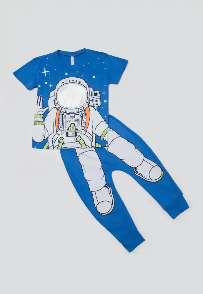 Pijama Dos Piezas 0/3 Meses-azul
