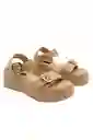 Spadrilla Plataforma Beige Shine