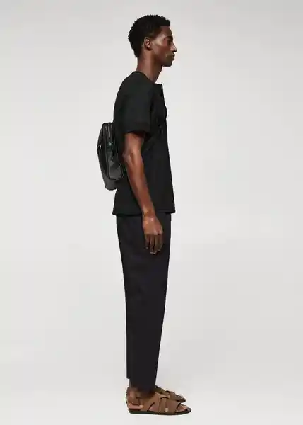 Camiseta Julian Negro Talla XXL Hombre Mango