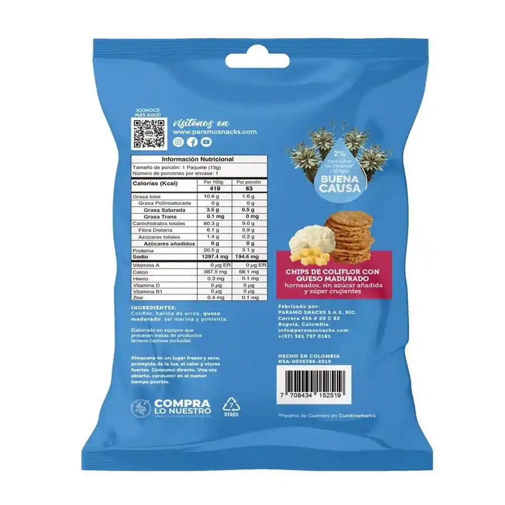 Coliflor Horneado Good Chips Con Queso
