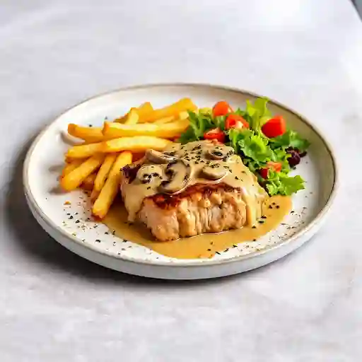 Lomito De Cerdo En Salsa De Champinones