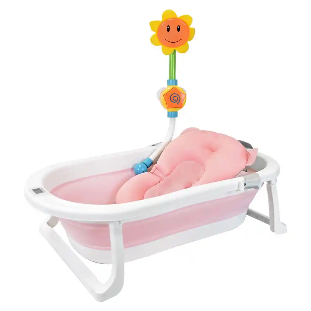 Bañera Plegable Bebé Hawai Plus Rosado Happy Baby